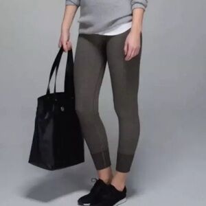 Lululemon Ebb To Street Seamless Compression Tights Leggings Charcoal Size 6